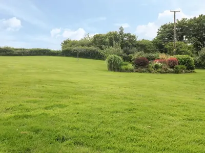 a large field with green grass and flowers at The Hayloft in Liskeard