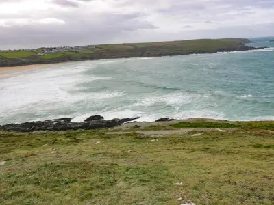 a view of a beach with the ocean at Crantock Reach in Newquay