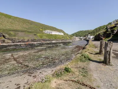 a dirt road on the side of a hill at Harbour Cottage in Boscastle