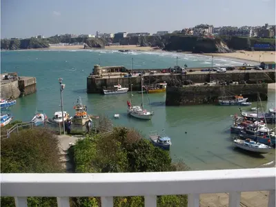 a group of boats docked in a harbor at Harbour Hotel in Newquay