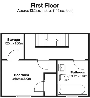 a drawing of a floor plan of a house at Breaking Waves in St Ives