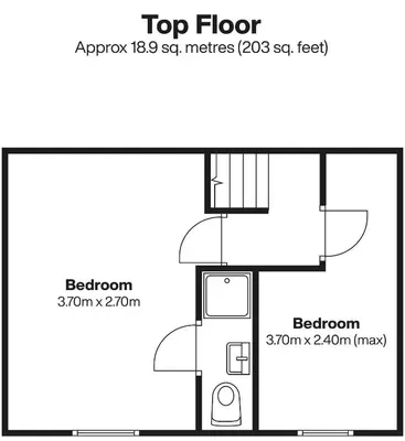 a drawing of a floor plan of a house at Breaking Waves in St Ives