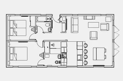 a floor plan of a house at Edge of Padstow, 2 bedroom luxury lodge in Padstow