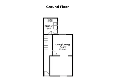 a floor plan of a small house at Villa Louise in St Ives