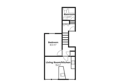 a floor plan of a house at Manderley Penthouse in St Ives
