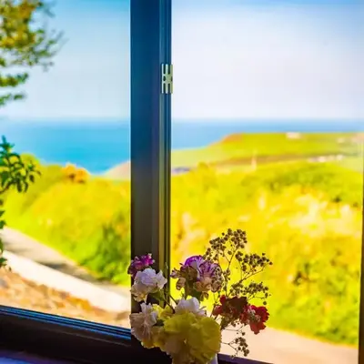Polrunny Farm Elderberry Cottage with sea view