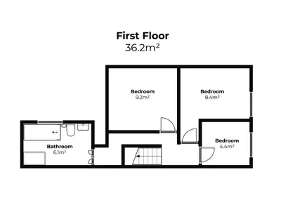 a floor plan of a first floor of a house at Picture House in St Ives
