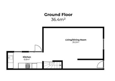a schematic diagram of a ground floor at Picture House in St Ives
