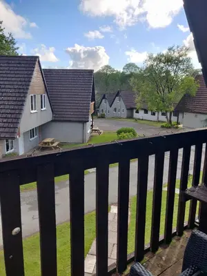 a view from the balcony of a house at Blissful Escape Hengar Manor in Bodmin
