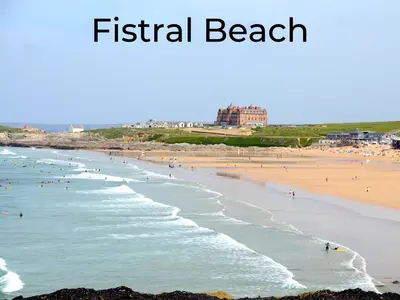 a view of a beach with people in the water at Dog Friendly 8 Berth Static Caravan Newquay in Newquay