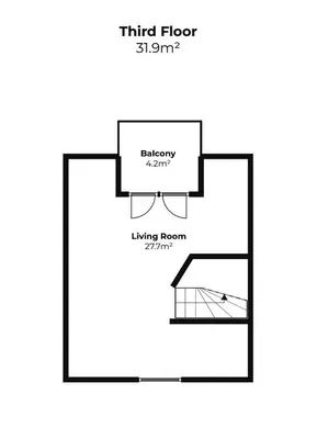 a diagram of a living room with a third floor and a living roominking room at St Ives House in St Ives