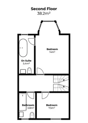 a floor plan of the second floor of a house at St Ives House in St Ives