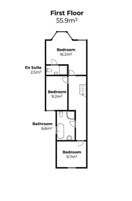 a floor plan of the first floor of a house at Victoria House in St Ives
