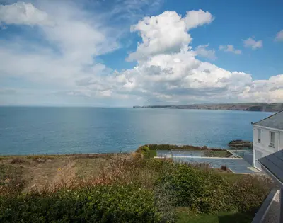 a view of the ocean from a house at Signal Post in Port Isaac
