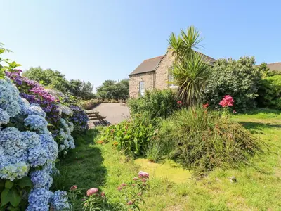 a garden of flowers in front of a house at The Cottage in Penzance