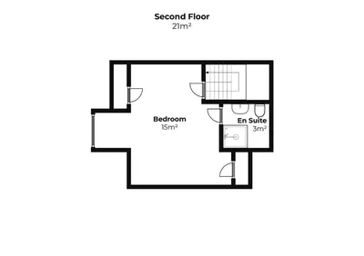 a floor plan of the second floor of a house at Tregarth in St Ives