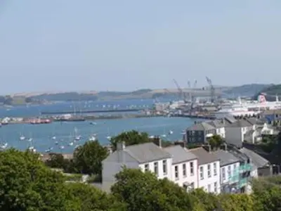 a view of a city with boats in the water at Ocean Breeze No 5, Seaview & Parking in Falmouth