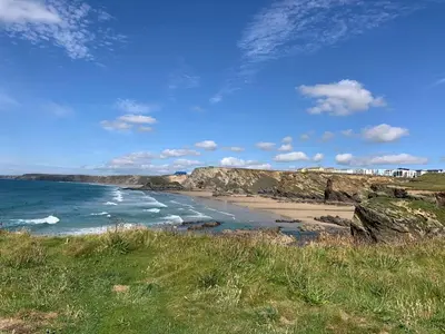 a view of a beach with the ocean at Beachcliff in Newquay