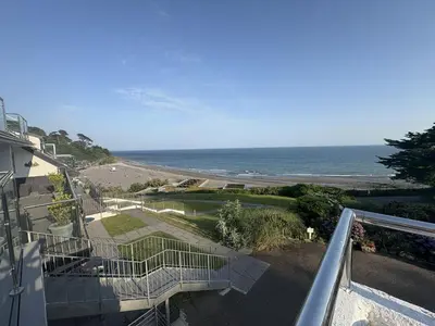 a view of the ocean from the balcony of a house at Lowena - Mount Brioni in Downderry