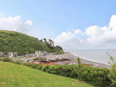 a view of the beach from a hill at Tide Watch - Mount Brioni in Downderry
