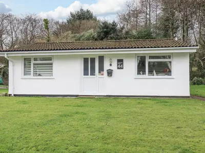 a white house with a lawn in front of it at Merryfield Lodge in Liskeard