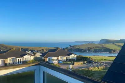a view from the balcony of a house at Tamarisk House in Newquay