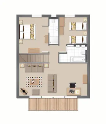 a floor plan of a house top view at KingFisher Hot Tub & log Burner house on Premium lakeside with Resort Facilities in Saint Columb Major