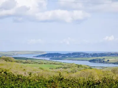 a view of the river derwent from the top of a hill at The Lily Pad in St Merryn