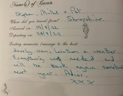 a letter from a friend with handwriting at Newquay Bay Resort - Sea Breeze 61 in Newquay