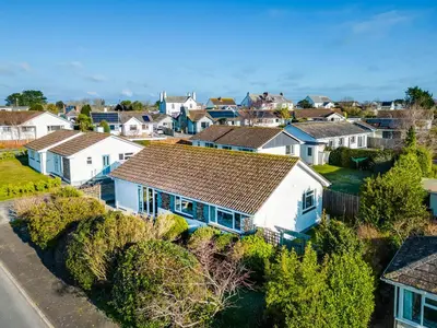 an aerial view of a residential neighborhood with houses at Little Sailing in Padstow