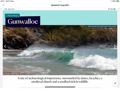 an image of a wave in the ocean at Bosloe in Helston