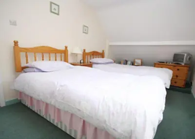a bedroom with two beds and a dresser at Detached House 2 Bed Sleeps 4 Parking in Fowey