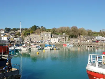a group of boats are docked in a harbor at Hindscarth Apartment - Uk39610 in Davidstow