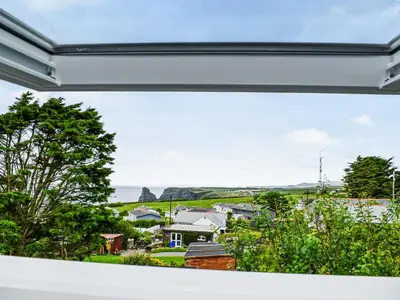 a view from the window of a house at Elmington Studio in Tintagel