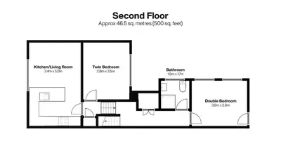 a schematic diagram of a second floor of a house at Len's Lookout in St Ives