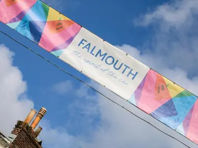 a banner with the word rain utility on it at The Water House in Falmouth