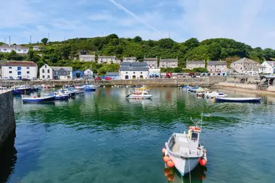 a group of boats are docked in a harbor at Finest Retreats - Seadog in Porthleven