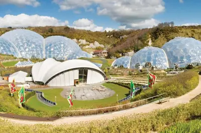 a group of domes at a botanical garden at Chy Lowen Private rooms with kitchen, dining room and garden access close to Eden Project & beaches in Saint Blazey