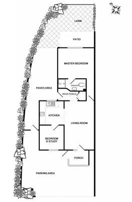 a floor plan of a house at Howlyek, in St Agnes Village in St. Agnes