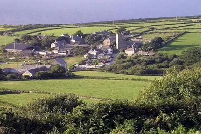a small village in the middle of a green field at The Olde Piggery, on the coast, Zennor, St Ives in Zennor