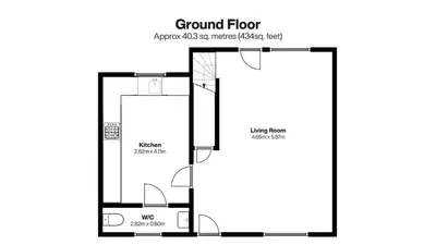 a plan of the ground floor of a house at Blue Water in St Ives