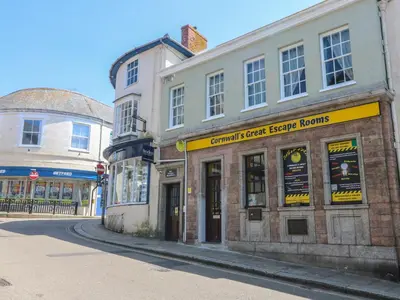 a street scene of an old street with buildings at The Stannary in Helston
