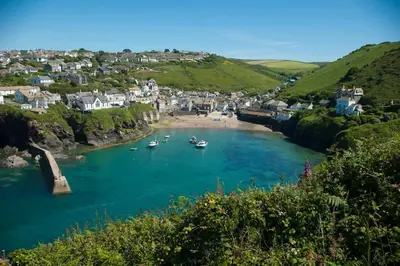 a view of a river with boats in it at Parada Cottage at Crackington Haven, near Bude and Boscastle, Cornwall in Bude