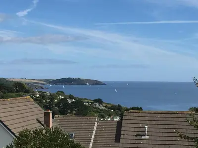 a view of the ocean from the roofs of houses at No.48 Falmouth - 10 minutes walk to the beach in Falmouth