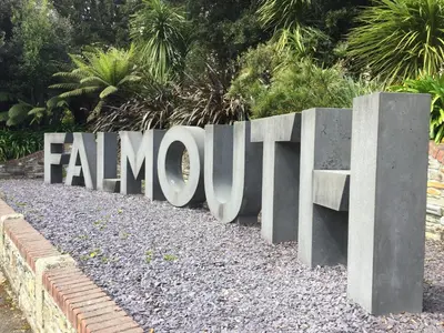 a sign that says famu on a rock at No.48 Falmouth - 10 minutes walk to the beach in Falmouth