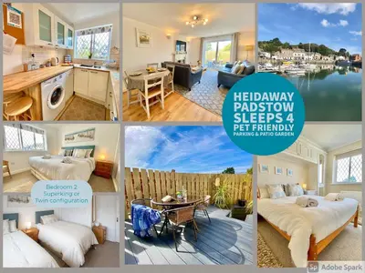 a collage of photos of a house at Heidaway - Padstow in Padstow