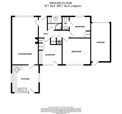 a floor plan of a house at Curlews, 36 Egerton Road in Padstow