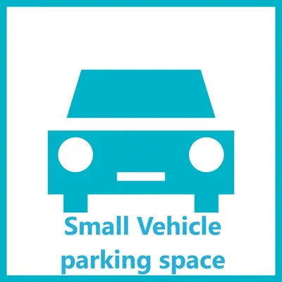 a small vehicle parking space with the words small vehicle parking space at The Cottage in Padstow