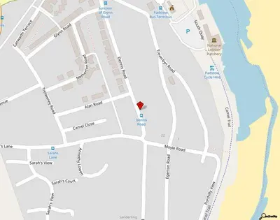 a map showing the location of the condo at Trevillian in Padstow