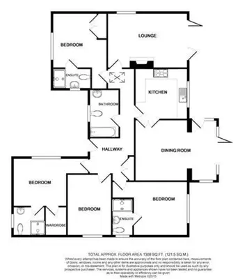 a floor plan of a house at 7 Porthilly View in Padstow